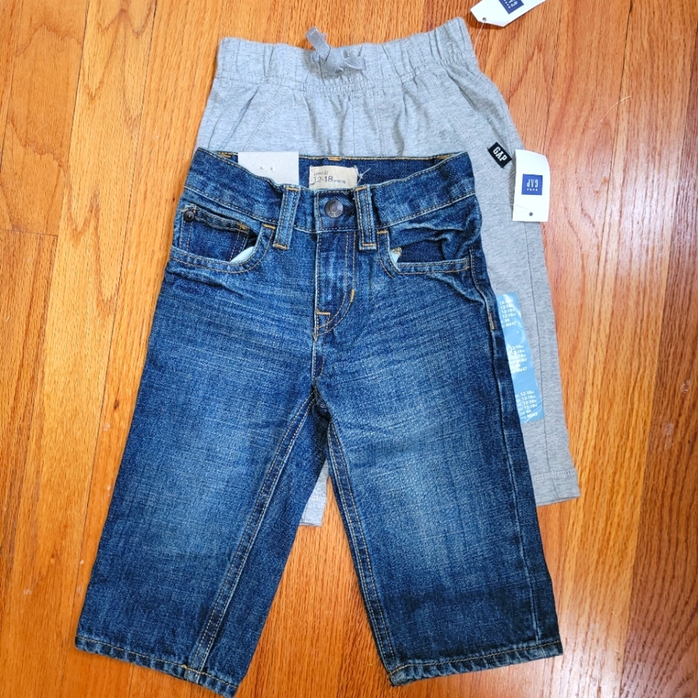 NWT Baby Gap 12-18mo boys pants, set of 2